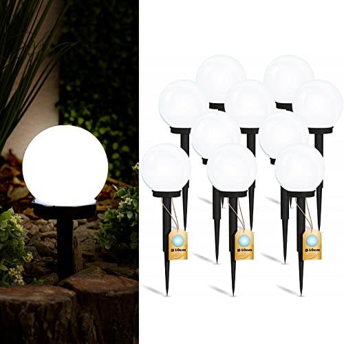 Lumiled 10 Stück Solar Gartenleuchte Solarlampe Solarkugeln für Garten Außen Leuchtkugel Kugel mit Erdspieß Dämmerungssensor Außenleuchte Wegeleuchte Stehleuchte LED IP44 Kaltweiß ∅10 Lumiled 10 Stück Solar Gartenleuchte Solarlampe Solarkugeln für Garten Außen Leuchtkugel Kugel mit Erdspieß Dämmerungssensor Außenleuchte Wegeleuchte Stehleuchte LED IP44 Kaltweiß ∅10 von Lumiled