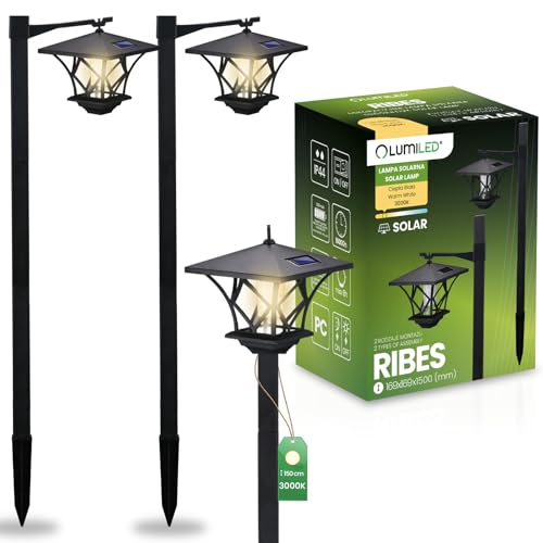 Lumiled 2x Solarleuchte Laterne Garten Solarlampen mit Erdspieß LED Solarlampe für außen LED Warmweiß 3000K Solar Gartenleuchte 150cm Wegeleuchten Wegbeleuchtung Bodenleuchte Gartendeko Vintage Lumiled 2x Solarleuchte Laterne Garten Solarlampen mit Erdspieß LED Solarlampe für außen LED Warmweiß 3000K Solar Gartenleuchte 150cm Wegeleuchten Wegbeleuchtung Bodenleuchte Gartendeko Vintage von Lumiled