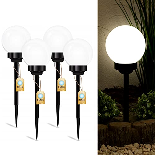 Lumiled 4 Stück Solar Gartenleuchte Solarlampe Solarkugeln für Garten Außen Leuchtkugel Kugel mit Erdspieß Dämmerungssensor Außenleuchte Wegeleuchte Stehleuchte LED IP44 Kaltweiß ∅15 Lumiled 4 Stück Solar Gartenleuchte Solarlampe Solarkugeln für Garten Außen Leuchtkugel Kugel mit Erdspieß Dämmerungssensor Außenleuchte Wegeleuchte Stehleuchte LED IP44 Kaltweiß ∅15 von Lumiled