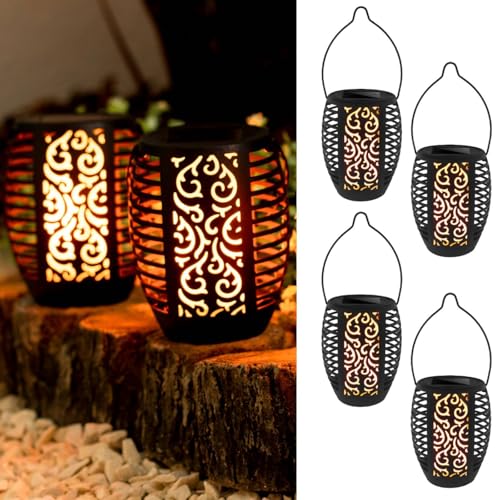 Lumiled 4x Set LED Solarlaterne Außen Solar Laternen Draußen Laterne flackernder Flamme Garten Solarleuchte Flammeneffekte IP44 schwarz Hängend Dekorative Gartenlampe Solarlampe Flammenlicht Lumiled 4x Set LED Solarlaterne Außen Solar Laternen Draußen Laterne flackernder Flamme Garten Solarleuchte Flammeneffekte IP44 schwarz Hängend Dekorative Gartenlampe Solarlampe Flammenlicht von Lumiled