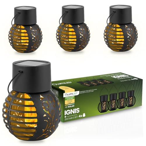 Lumiled 4x Set Solarlaterne für Außen Solar Laternen Draußen Laterne flackernder 1800K Garten Solarleuchte Flammeneffekte IP44 schwarz Hängend Dekorative Gartenlampe Solarlampe Flammenlicht Lumiled 4x Set Solarlaterne für Außen Solar Laternen Draußen Laterne flackernder 1800K Garten Solarleuchte Flammeneffekte IP44 schwarz Hängend Dekorative Gartenlampe Solarlampe Flammenlicht von Lumiled