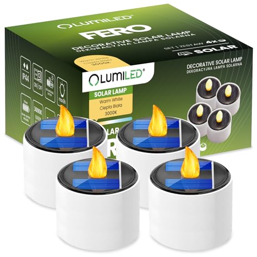 Lumiled 4x Solar Kerzen für Außen, Outdoor Wasserdichte LED Kerzen flackernde flamme, solarkerzenlicht draußen Garten Partei Hochzeit Festival Dekoration, Flackern Warmweiß Licht 3000K IP44 Lumiled 4x Solar Kerzen für Außen, Outdoor Wasserdichte LED Kerzen flackernde flamme, solarkerzenlicht draußen Garten Partei Hochzeit Festival Dekoration, Flackern Warmweiß Licht 3000K IP44 von Lumiled