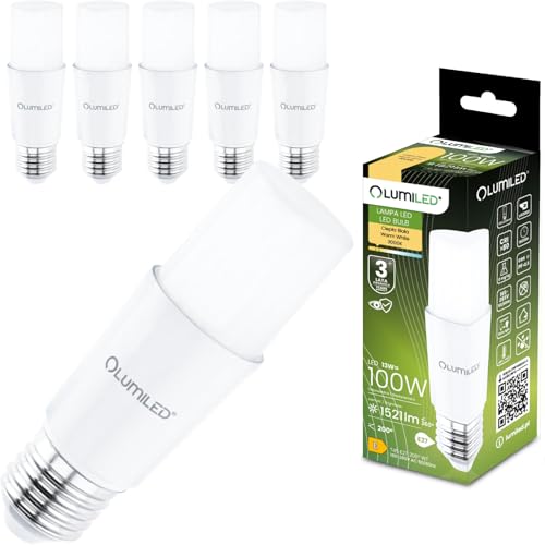 Lumiled 6x E27 LED Lampe Stabform 13W ersetzt 100W 1521lm 3000K Warmweiß Stick Maiskolben Leuchtmittel Energiespar Lichtquelle Blendfreie Beleuchtung T45 Stablampe Lumiled 6x E27 LED Lampe Stabform 13W ersetzt 100W 1521lm 3000K Warmweiß Stick Maiskolben Leuchtmittel Energiespar Lichtquelle Blendfreie Beleuchtung T45 Stablampe von Lumiled