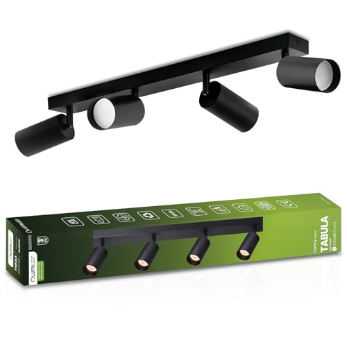 Lumiled Deckenleuchte Deckenspot Deckenstrahler 4-flammiger Spot Spotlampe für Decke Spotleuchte Deckenlampe Innenleuchte Spots Downlight schwenkbar drehbar Schwarz rund 4x GU10 Fassung 230V IP20 Lumiled Deckenleuchte Deckenspot Deckenstrahler 4-flammiger Spot Spotlampe für Decke Spotleuchte Deckenlampe Innenleuchte Spots Downlight schwenkbar drehbar Schwarz rund 4x GU10 Fassung 230V IP20 von Lumiled