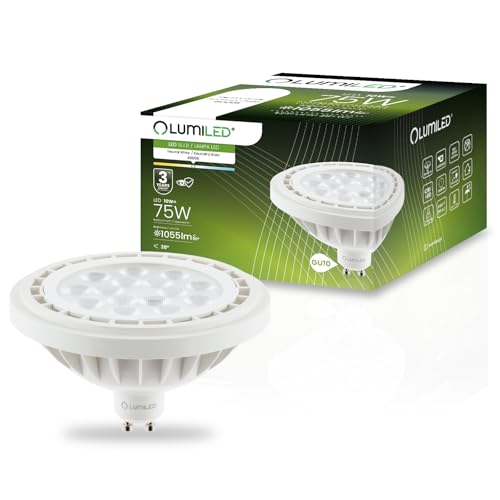 Lumiled LED-Leuchtmittel ES111 GU10 Fassung Spot Strahler Spannung 230V 10W (Entspricht Halogen 75 Watt) Neutralweiß 3000K 38 Grad Abstrahlwinkel weiß 1055 Lumen Ra>90 von Lumiled
