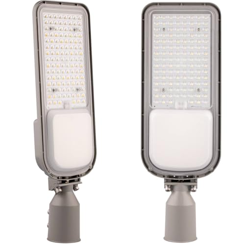 Lumiled LED Straßenlaterne 100W 14000 Lm Straßenlampe 4000K Neuralweiß Straßenleuchte Außenleuchte IP65 Wasserdicht Mastleuchte Wegeleuchten Parkplatz Beleuchtung Hofbeleuchtung Wandleuchte von Lumiled