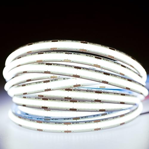 Lumiled LED Streifen 5M, 1920 LEDs 12V kaltweiß 6500K, 50W NEON LED Strip, COB LED Band IP33, Hohe Helligkeit 5500 lm Selbstklebend, Lichtband für Innenbereich Heim Küche Deko, ohne Netzteil Lumiled LED Streifen 5M, 1920 LEDs 12V kaltweiß 6500K, 50W NEON LED Strip, COB LED Band IP33, Hohe Helligkeit 5500 lm Selbstklebend, Lichtband für Innenbereich Heim Küche Deko, ohne Netzteil von Lumiled