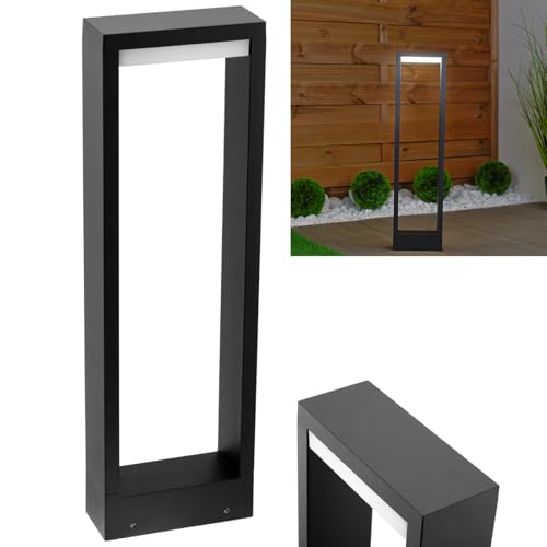 Lumiled Pollerleuchte Außenstehleuchte 60cm Stehlampe Außenleuchte Außenbeleuchtung Wegeleuchte Gartenleuchte Wegelampe Standleuchte LED 10W IP44 schwarz spritzwasserdicht 4000K 700Lm Neutralweiß von Lumiled