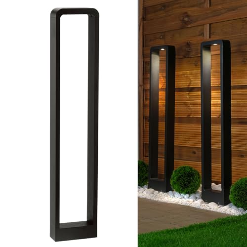 Lumiled Pollerleuchte Außenstehleuchte 80cm Stehlampe Außenleuchte Außenbeleuchtung Wegeleuchte Gartenleuchte Wegelampe Standleuchte LED IP44 schwarz spritzwasserdicht 4000K Neutralweiß 700lm von Lumiled