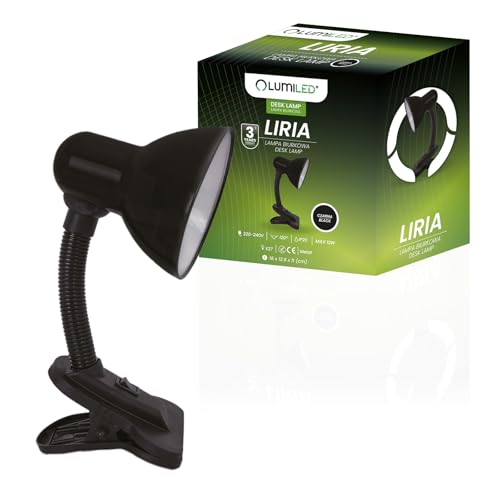Lumiled Schreibtischlampe klassisch Leselampe Tischleuchte Flexibler Hals Arbeitsleuchte mini Nachttischlampe E27 Fassung Tischlampe aus Metall Kinderzimmer für Lesen Studieren Mädchen Junge schwarz Lumiled Schreibtischlampe klassisch Leselampe Tischleuchte Flexibler Hals Arbeitsleuchte mini Nachttischlampe E27 Fassung Tischlampe aus Metall Kinderzimmer für Lesen Studieren Mädchen Junge schwarz von Lumiled