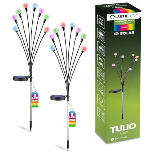 Lumiled Set 2x Solarlampe Mehrfarbig RGB für außen Garten Solarleutche Glühwürmchen Solarlampe IP44 Solar Gartenleuchte 70 cm Wegeleuchte Bodenleuchte Gartenornamente für Veranda, Terrasse Lumiled Set 2x Solarlampe Mehrfarbig RGB für außen Garten Solarleutche Glühwürmchen Solarlampe IP44 Solar Gartenleuchte 70 cm Wegeleuchte Bodenleuchte Gartenornamente für Veranda, Terrasse von Lumiled