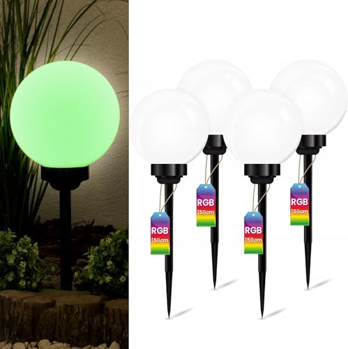 Lumiled Set 4x Solarlampe für außen Garten Kugelleuchte mit Erdspieß RGB Mehrfarbig ∅25 cm Dämmerungssensor Außenleuchte Wegeleuchte Stehleuchte Außenleuchte Wegeleuchte Stehleuchte IP44 Lumiled Set 4x Solarlampe für außen Garten Kugelleuchte mit Erdspieß RGB Mehrfarbig ∅25 cm Dämmerungssensor Außenleuchte Wegeleuchte Stehleuchte Außenleuchte Wegeleuchte Stehleuchte IP44 von Lumiled