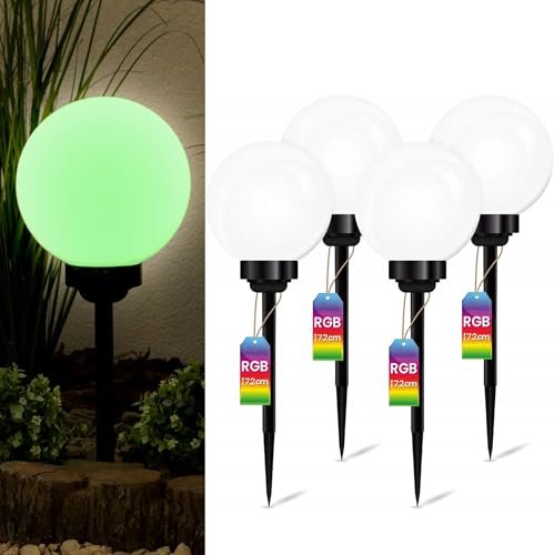 Lumiled Set x4 Solarlampe für außen Garten Kugelleuchte mit Erdspieß RGB Mehrfarbig ∅30 cm Dämmerungssensor Außenleuchte Wegeleuchte Stehleuchte Außenleuchte Wegeleuchte Stehleuchte IP44 Lumiled Set x4 Solarlampe für außen Garten Kugelleuchte mit Erdspieß RGB Mehrfarbig ∅30 cm Dämmerungssensor Außenleuchte Wegeleuchte Stehleuchte Außenleuchte Wegeleuchte Stehleuchte IP44 von Lumiled