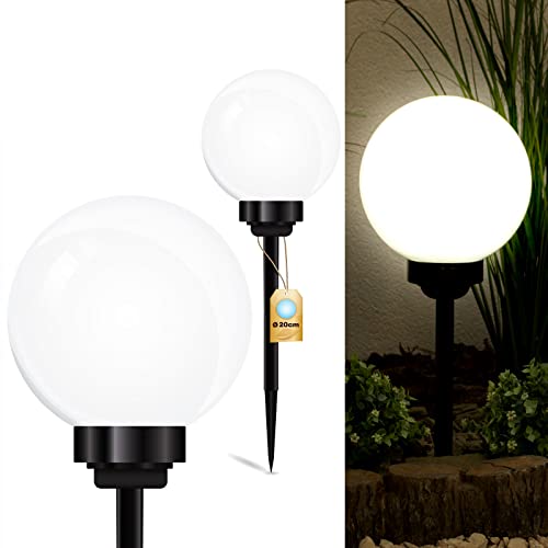 Lumiled Solar Gartenleuchte Solarlampe Solarkugeln für Garten Außen Leuchtkugel Kugel mit Erdspieß Dämmerungssensor Außenleuchte Wegeleuchte Stehleuchte LED IP44 Kaltweiß ∅20 1 Stück Lumiled Solar Gartenleuchte Solarlampe Solarkugeln für Garten Außen Leuchtkugel Kugel mit Erdspieß Dämmerungssensor Außenleuchte Wegeleuchte Stehleuchte LED IP44 Kaltweiß ∅20 1 Stück von Lumiled