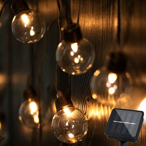 Lumiled Solar Lichterkette Außen 50x LED 16,7 M Solarlichterkette Garten Außenlichterkette Solarkette Solarleuchte Außenleuchte Kugel IP44 Warmweiß 3000K blinkend Ostern Glühbirnen von Lumiled
