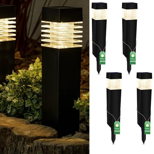 Lumiled Solarleuchten Garten 4er Set Solarlampen mit Erdspieß LED Solarlampe für außen Neutralweiß 4000K Solar Gartenleuchte 40 cm Solar-LED-Wegeleuchten Wegbeleuchtung Bodenleuchte 4 Stücke Lumiled Solarleuchten Garten 4er Set Solarlampen mit Erdspieß LED Solarlampe für außen Neutralweiß 4000K Solar Gartenleuchte 40 cm Solar-LED-Wegeleuchten Wegbeleuchtung Bodenleuchte 4 Stücke von Lumiled