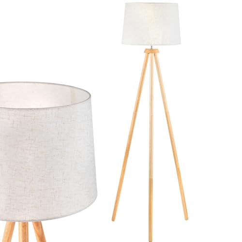 Lumiled Stehlampe Dreibein, Moderne Tripod Stehlampe, Stehlampe Wohnzimmer mit Lampenschirm, Leseleuchte Bodenlampe für Wohnzimmer, Schlafzimmer, Büro von Lumiled