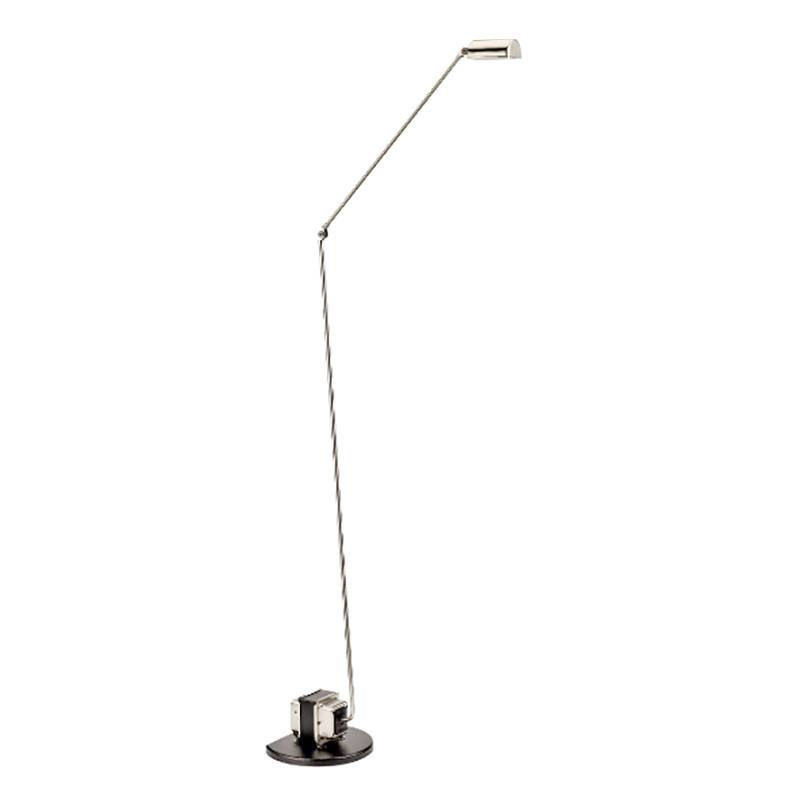 Lumina - Daphine Terra LED Stehleuchte - Nickel/gebürstet/Fuß Gußeisen schwarz lackiert/BxH 45x91cm/3000K/61lm/9W/CRI97/mit zwei Stufen Dimmer von Lumina