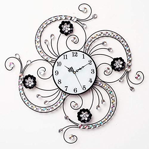 LuminaCreek Pendel-Wanduhr, Diamant-Blumen-Wanduhr for Wohnzimmer, Büro, Café, Hotel, Mehrfarbig, 60 x 22 cm(A) von LuminaCreek