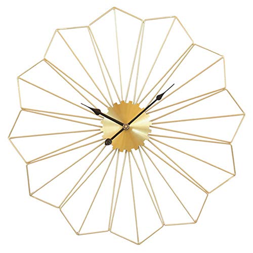 LuminaCreek Pendel-Wanduhr, Metall-Wanduhr in Blumenform, golden, 60 x 5 cm von LuminaCreek