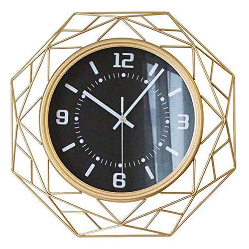 LuminaCreek Pendel-Wanduhr, arabische Ziffern-Wanduhr, geräuschlos, Nicht tickend, Metallskelett, Polygon-Ziffern, golden, 42 x 5 cm LuminaCreek Pendel-Wanduhr, arabische Ziffern-Wanduhr, geräuschlos, Nicht tickend, Metallskelett, Polygon-Ziffern, golden, 42 x 5 cm von LuminaCreek