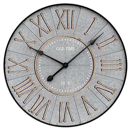 LuminaCreek Pendel-Wanduhr, leise, runde Wanduhr mit arabischen und römischen Ziffern, Eisen Faserplatte, 50 cm(D) von LuminaCreek
