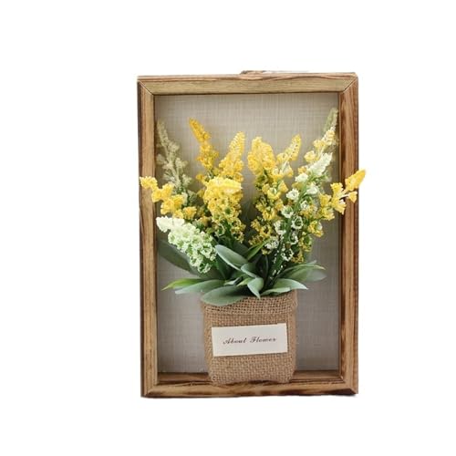 LuminaCreek Portrait-Bilderrahmen, künstlicher Blumenpflanzen-Bilderrahmen aus Holz und Kunststoff, 15,5 x 7,5 x 23 cm, Mehrfarbig, for Aufhängen an der Wand(3) von LuminaCreek