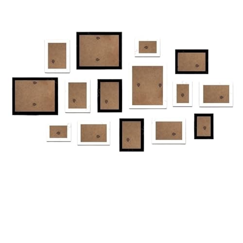 LuminaCreek Rahmen 14 oder 19 Teile/Satz Holz Foto Rahmen for Bilder Wand Holz Rahmen Wand Hängen Foto Dekor Hochzeit Party(White Black 14pcs) von LuminaCreek
