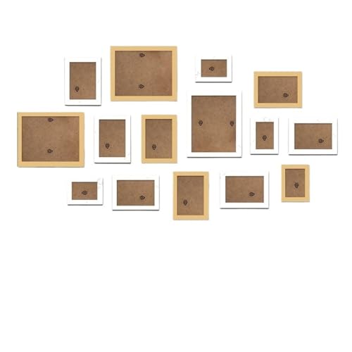 LuminaCreek Rahmen 14 oder 19 Teile/Satz Holz Foto Rahmen for Bilder Wand Holz Rahmen Wand Hängen Foto Dekor Hochzeit Party(White Wood 14pcs) von LuminaCreek