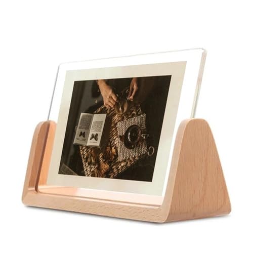 LuminaCreek Rahmen Acryl Foto Rahmen Holz Fotos Rahmen for Hochzeit Foto Desktop Büro Foto Decor(Beech,13X18cm 7inch) von LuminaCreek