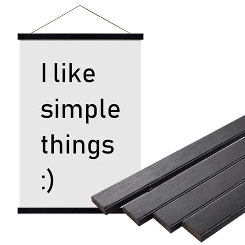 LuminaCreek Rahmen Magnetischer Holz-Fotorahmen, Massivholz-Fotorahmen, Eisen absorbierend, for Kunstporträts, Leinwandmalereien, Posterrahmen(Black Frame,45cm) von LuminaCreek