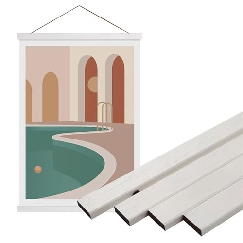 LuminaCreek Rahmen Magnetischer Holz-Fotorahmen, Massivholz-Fotorahmen, Eisen absorbierend, for Kunstporträts, Leinwandmalereien, Posterrahmen(White Frame,55cm) von LuminaCreek