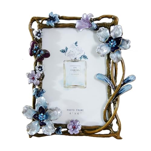 LuminaCreek Rahmen Metall Fotorahmen Vogel Floral Kreative Emaille Fotorahmen Display Kunst Wohnkultur Hochzeit Geburtstag Geschenke(5 Inside 10x15cm) von LuminaCreek