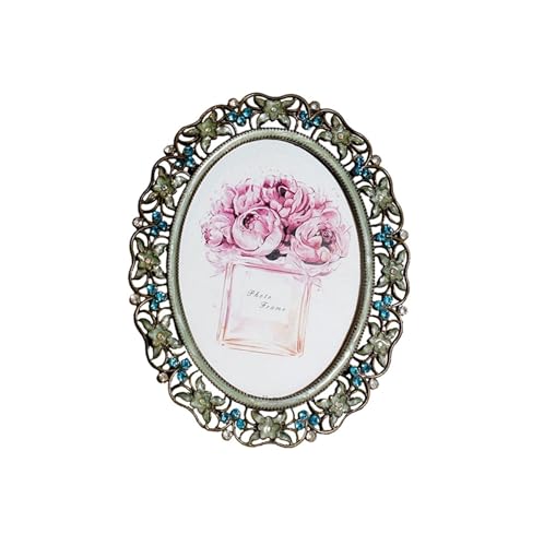 LuminaCreek Rahmen Metall Fotorahmen Vogel Floral Kreative Emaille Fotorahmen Display Kunst Wohnkultur Hochzeit Geburtstag Geschenke(D Inside 8.3x11.6cm) von LuminaCreek