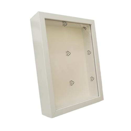LuminaCreek Rahmen Shadow Box Tiefe 3cm Holz Fotorahmen for Die Anzeige Dreidimensionaler Werke Nordic DIY Holz(White Frame,23x23cm 9inch) von LuminaCreek