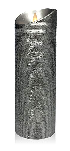 Luminara LED Kerze 8 x 23 cm Silber fernbedienbar von Luminara