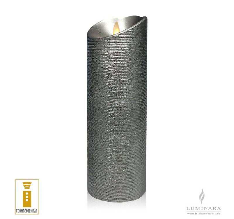 Luminara LED-Kerze LED Kerze silber 8 cm Durchmesser fernbedienbar Indoor von Luminara