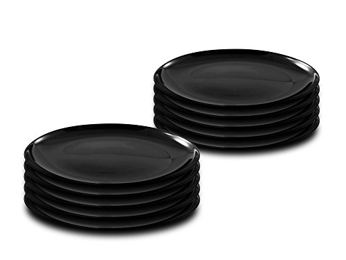 10er SET CreaTable - ITALIAN PARTY - Pizzateller BLACK 33 cm aus Opalglas von Luminarc