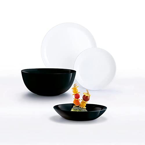 Diwali Luminarc Tafelservice 19-teilig (Black & White, 19-teilig) von Luminarc