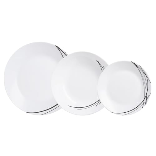 Arcopal Luminarc Domitille Tafelservice, 18-teilig, Opal, Keramik, Weiß von Arcopal