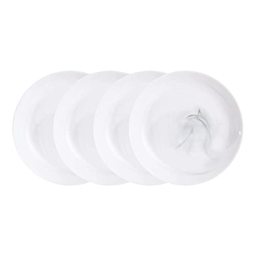 Luminarc Diwali Dessertteller, Marmor, Weiß, 4 Stück, Opal, 19 cm, Weiß von Luminarc