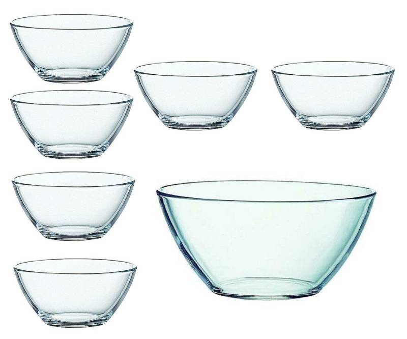 Luminarc Gebäckteller Luminarc Cosmos Schüssel 28 cm+ Schale 12 cm Set 7 tlg, Glas, (Spar-Set) von Luminarc