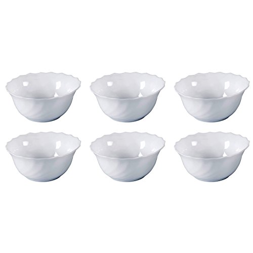 Luminarc E9672 'Trianon' Salatschale Schüssel, Ø 12cm, Opalglas, weiß (6 Stück) von Luminarc