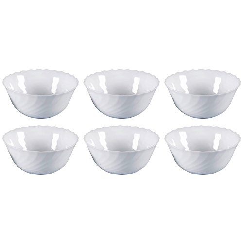 Luminarc 54435 Trianon Salatschale Schüssel, Ø 18cm, Opalglas, weiß (6er Pack) von Luminarc