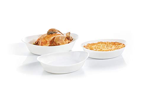 Luminarc Smart Cuisine Auflaufform, oval, Weiß, 3-teilig von Luminarc