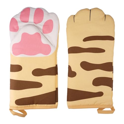 1 Paar Kochhandschuhe Katze,31x15cm lustige Ofenhandschuhe, Hitzebeständig Anti-Rutsch Lange Backhandschuhe, Hitzebeständige Ofenhandschuhe Backhandschuhe, für Kochen, Backen, Barbecue von LuminaryLair