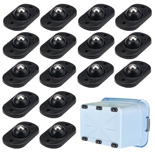 16 Stück Kugelrollen Selbstklebend Schwarz,Selbstklebendes Starkes Rollenrad,360° Drehbar Selbstklebendes Universalrad,Stark und Haltbar,für Diy,Mülleimer,Aufbewahrungsbox,Kleingeräte,Werkzeugkisten von LuminaryLair