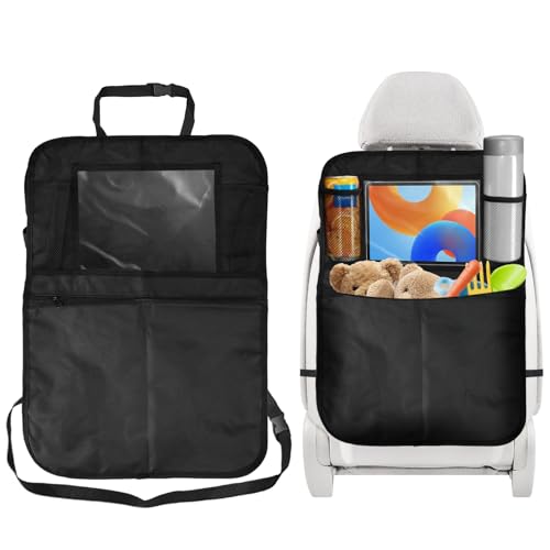Autositz Organizer, 62x42cm Rückenlehnenschutz Auto Kinder, Auto Rückenlehnenschutz Pflegeleicht Oxford Tuch, Autos Rückenlehne Schutz Unterstützung Multi Pocket Organisator, für iPad Tablets, Kinder von LuminaryLair