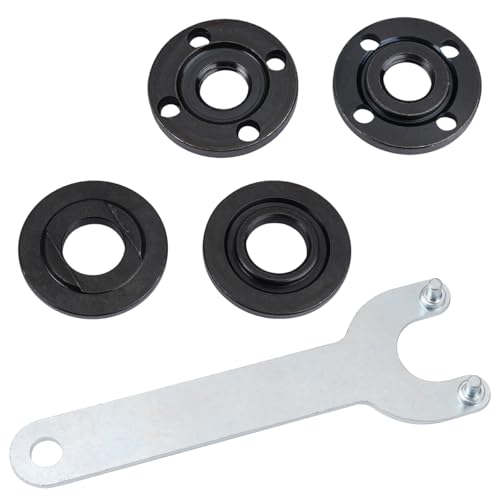 4 Stück Ersatzteile für Winkelschleifer Zubehör mit 125mm Flex Schlüssel und Flanschschlüssel, Winkelschleifer Metall Inneren Außenflansch Flansch Scheibenhalter, Dorn Adapter für Winkelschleifer von LuminaryLair