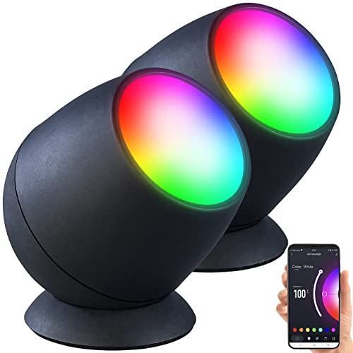 Luminea Home Control Lichtleiste: 2er-Set WLAN-Stimmungsleuchten, RGB-CCT-LEDs, 210lm, 2,2W, USB,schwarz (Hintergrund-Beleuchtung, LED-Leuchte dimmbar, Kabellose Stehlampe) von Luminea